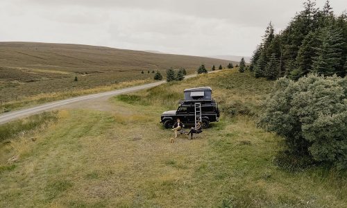 land rover defender camping